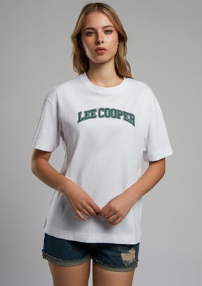 LEE COOPER Nina Beyaz Kadın O Yaka T-shirt