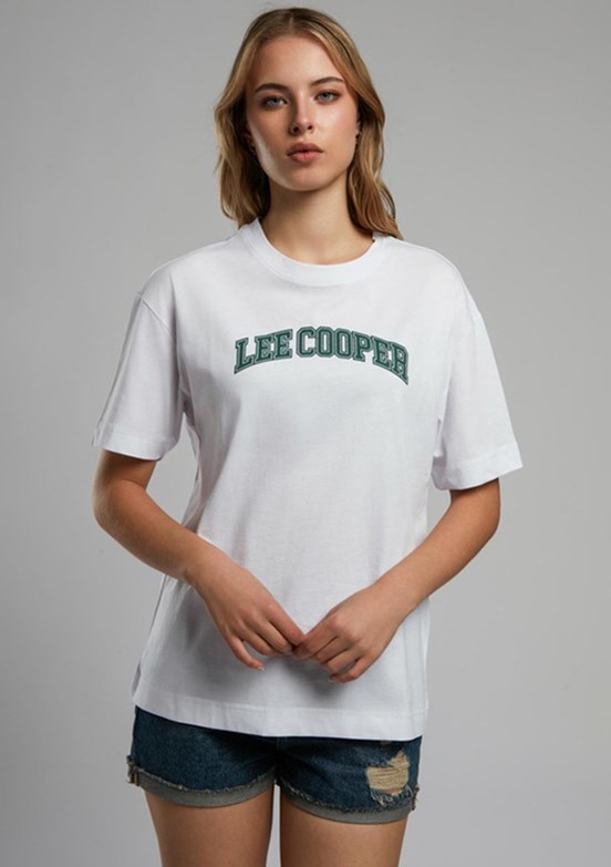 LEE COOPER Nina Beyaz Kadın O Yaka T-shirt