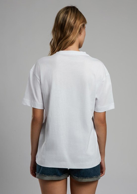 LEE COOPER Nina Beyaz Kadın O Yaka T-shirt