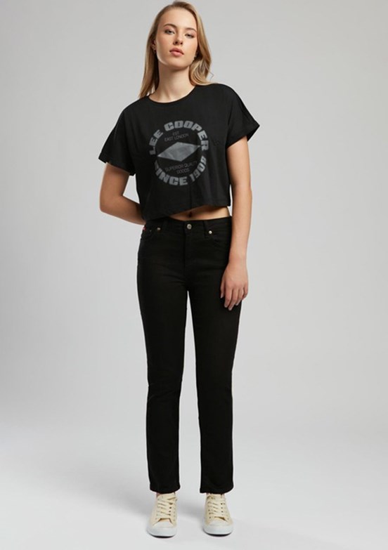 LEE COOPER Lorina Siyah Kadın O Yaka T-shirt