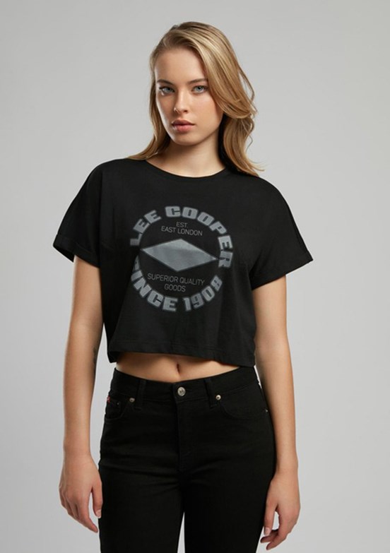 LEE COOPER Lorina Siyah Kadın O Yaka T-shirt