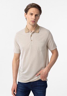 SÜVARİ Bej Erkek Polo Yaka T-Shirt