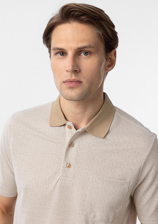 SÜVARİ Bej Erkek Polo Yaka T-Shirt