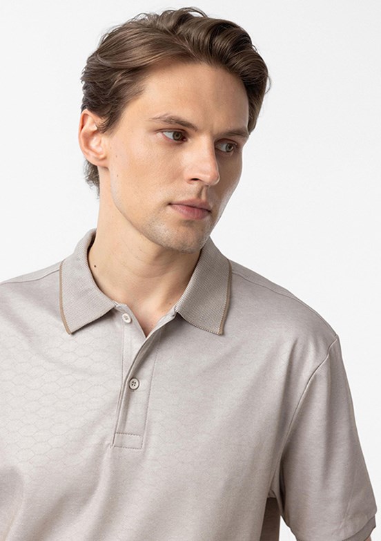 SÜVARİ Bej Erkek Polo Yaka T-Shirt