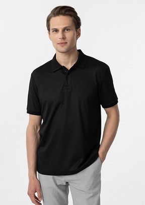 SÜVARİ Siyah Erkek Polo Yaka T-Shirt