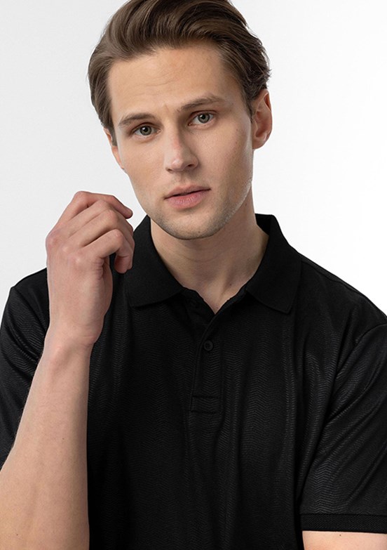 SÜVARİ Siyah Erkek Polo Yaka T-Shirt