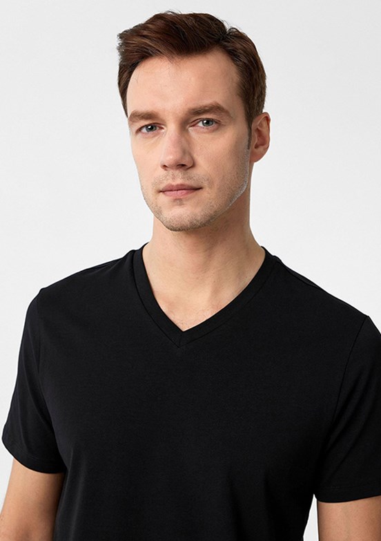 SÜVARİ Siyah Erkek Slim T-Shirt