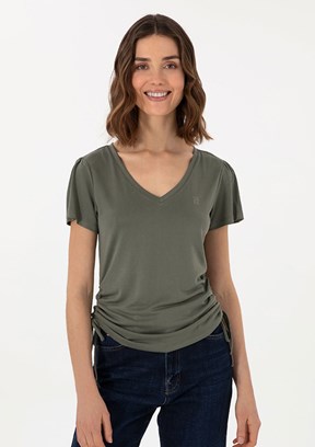US POLO ASSN Yeşil Kadın Regular T-shirt
