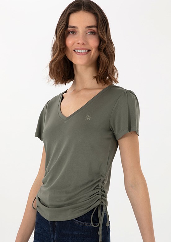 US POLO ASSN Yeşil Kadın Regular T-shirt