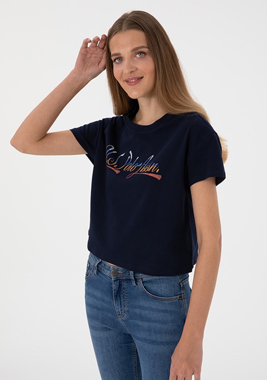 US POLO ASSN Kadın Lacivert A-Form Fit T-Shirt