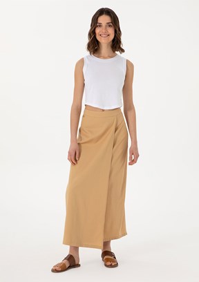 US POLO ASSN Kahverengi Kadın Oversize Etek