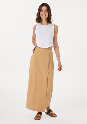 US POLO ASSN Kahverengi Kadın Oversize Etek