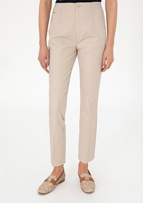 US POLO ASSN Bej Kadın Slim Pantolon