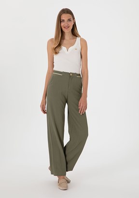 US POLO ASSN Yeşil Kadın Dokuma Pantolon