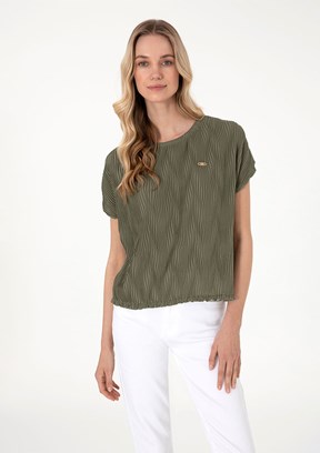 US POLO ASSN Yeşil Kadın A-Form Fit T-Shirt
