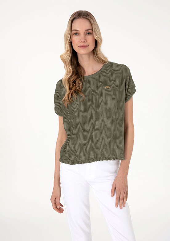 US POLO ASSN Yeşil Kadın A-Form Fit T-Shirt