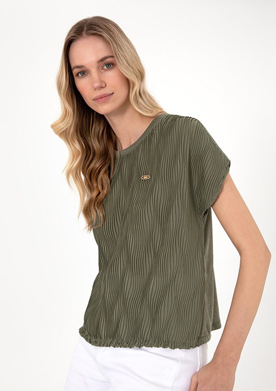 US POLO ASSN Yeşil Kadın A-Form Fit T-Shirt