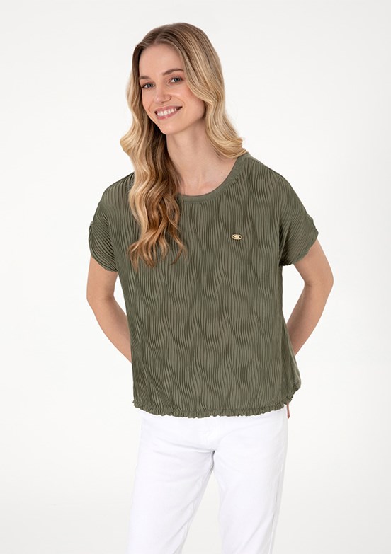 US POLO ASSN Yeşil Kadın A-Form Fit T-Shirt