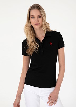 US POLO ASSN Siyah Kadın Slim T-Shirt