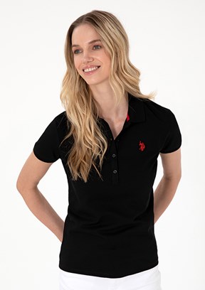 US POLO ASSN Siyah Kadın Slim T-Shirt