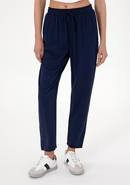 US POLO ASSN Lacivert Kadın Dokuma Pantolon