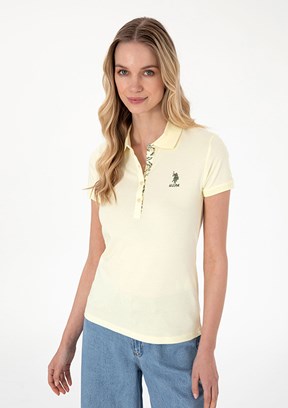 US POLO ASSN Sarı Kadın Basic T-Shirt