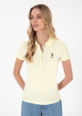 US POLO ASSN Sarı Kadın Basic T-Shirt