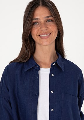 US POLO ASSN Lacivert Kadın Uzun Kol Gömlek