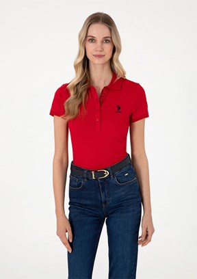 US POLO ASSN Kırmızı Kadın Basic T-Shirt