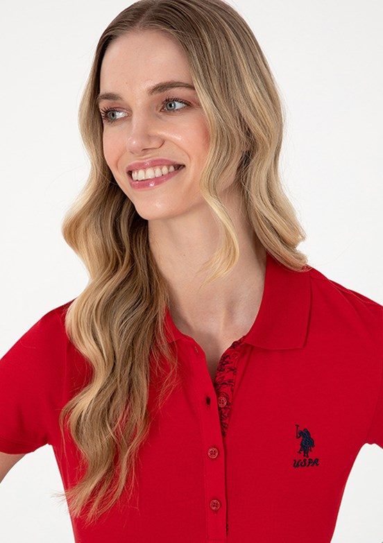 US POLO ASSN Kırmızı Kadın Basic T-Shirt