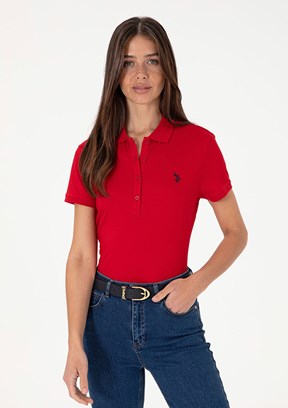 US POLO ASSN Kırmızı Kadın Slim T-Shirt