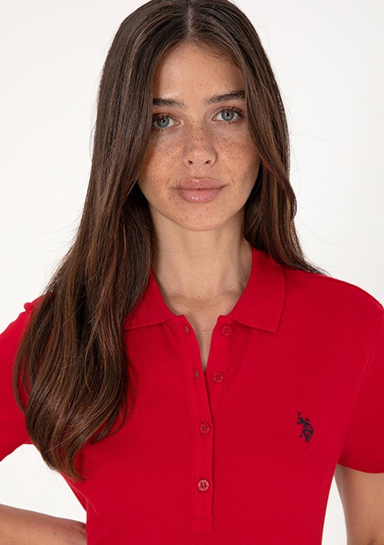 US POLO ASSN Kırmızı Kadın Slim T-Shirt