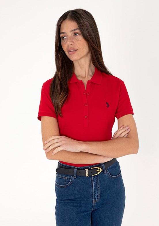 US POLO ASSN Kırmızı Kadın Slim T-Shirt