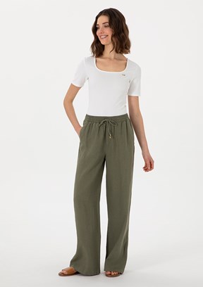 US POLO ASSN Yeşil Kadın Relax Pantolon