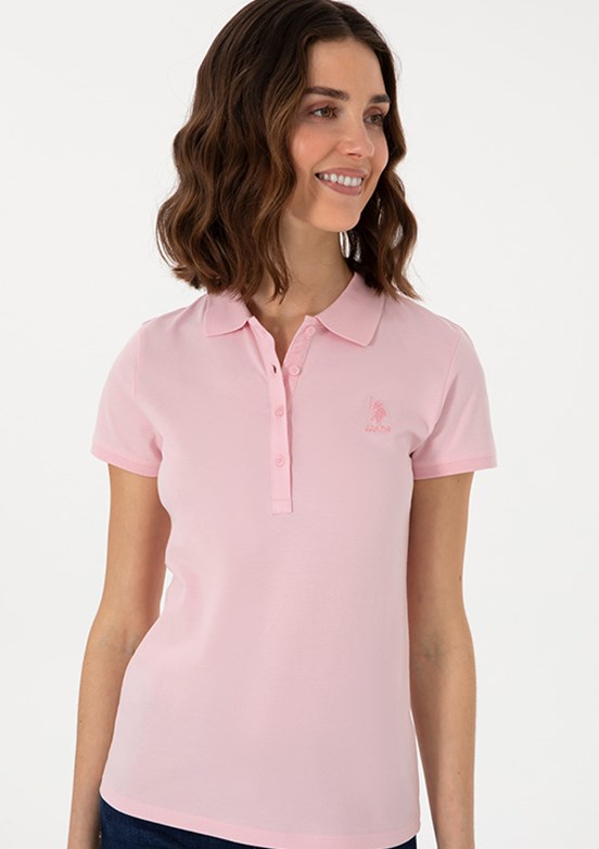 US POLO ASSN Pembe Kadın Basic T-shirt