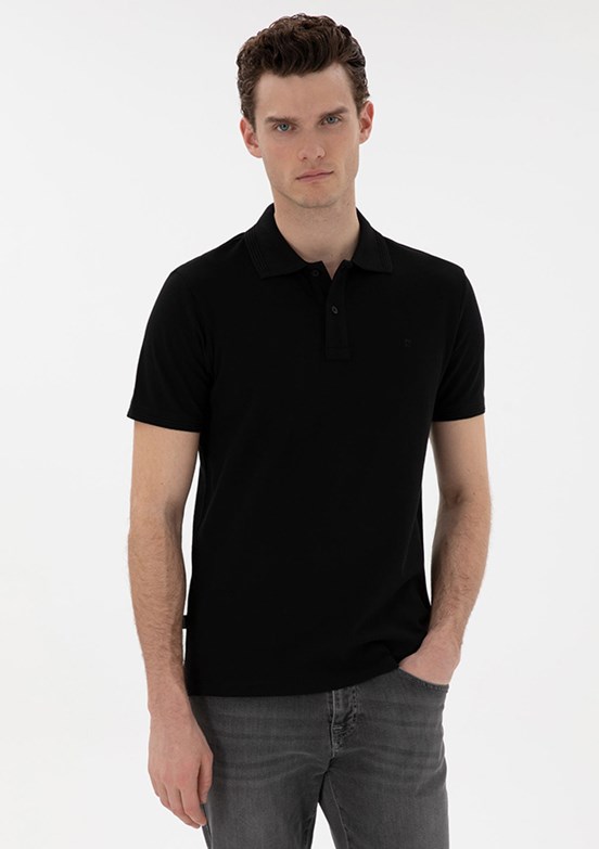 PİERRE CARDİN Siyah Erkek Slim T-Shirt