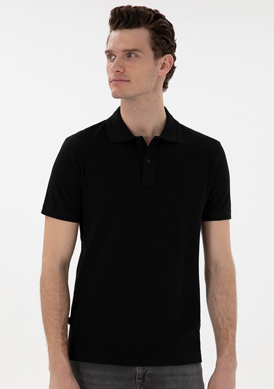 PİERRE CARDİN Siyah Erkek Slim T-Shirt