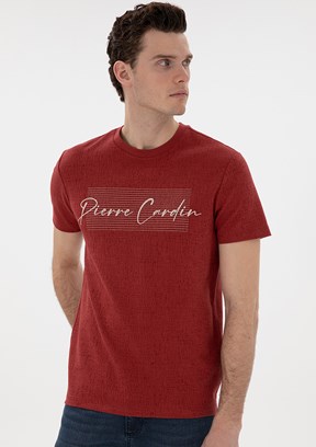 PİERRE CARDİN Kırmızı Erkek Slim T-Shirt