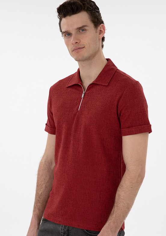 PİERRE CARDİN Kırmızı Erkek Slim T-Shirt