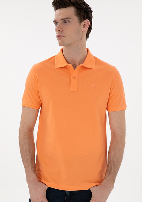 PİERRE CARDİN Turuncu Erkek Slim T-Shirt