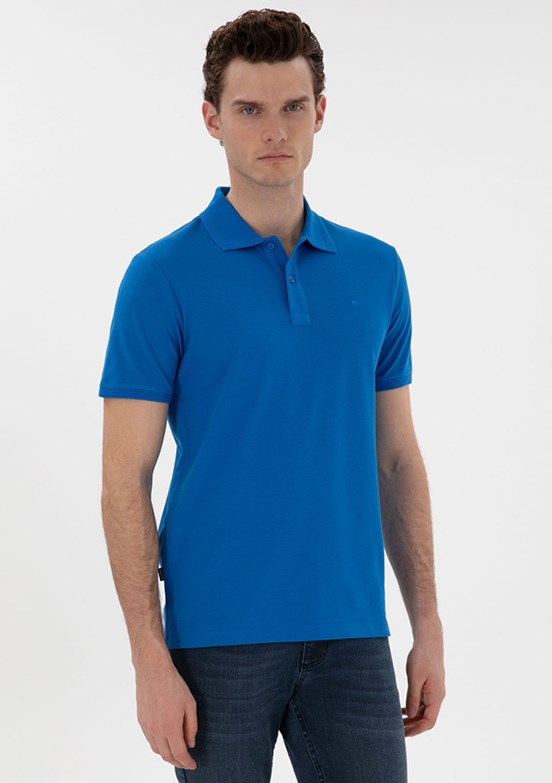 PİERRE CARDİN Mavi Erkek Slim T-Shirt