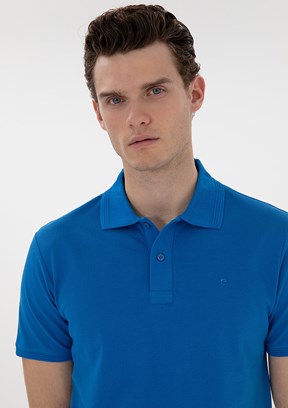 PİERRE CARDİN Mavi Erkek Slim T-Shirt