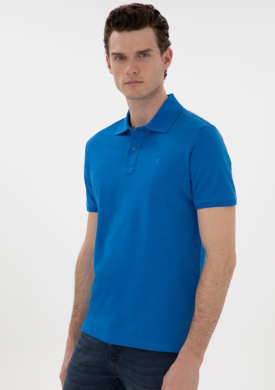 PİERRE CARDİN Mavi Erkek Slim T-Shirt