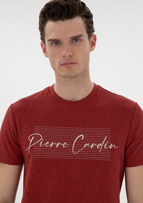 PİERRE CARDİN Kırmızı Erkek Slim T-Shirt
