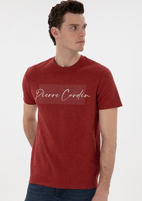 PİERRE CARDİN Kırmızı Erkek Slim T-Shirt