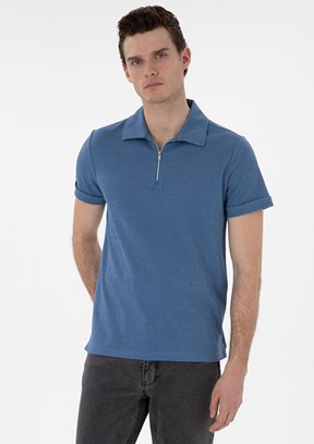 PİERRE CARDİN Mavi Erkek Slim T-Shirt