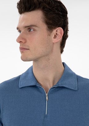 PİERRE CARDİN Mavi Erkek Slim T-Shirt