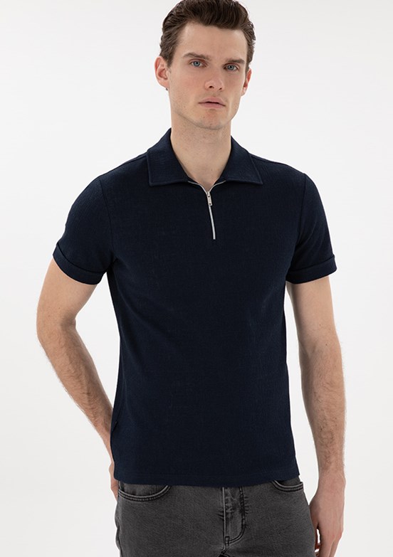 PİERRE CARDİN Lacivert Erkek Slim T-Shirt