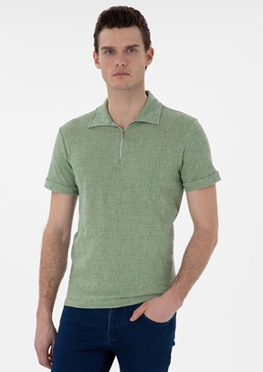 PİERRE CARDİN Yeşil Erkek Slim T-Shirt