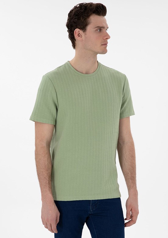 PİERRE CARDİN Yeşil Erkek Regular T-Shirt